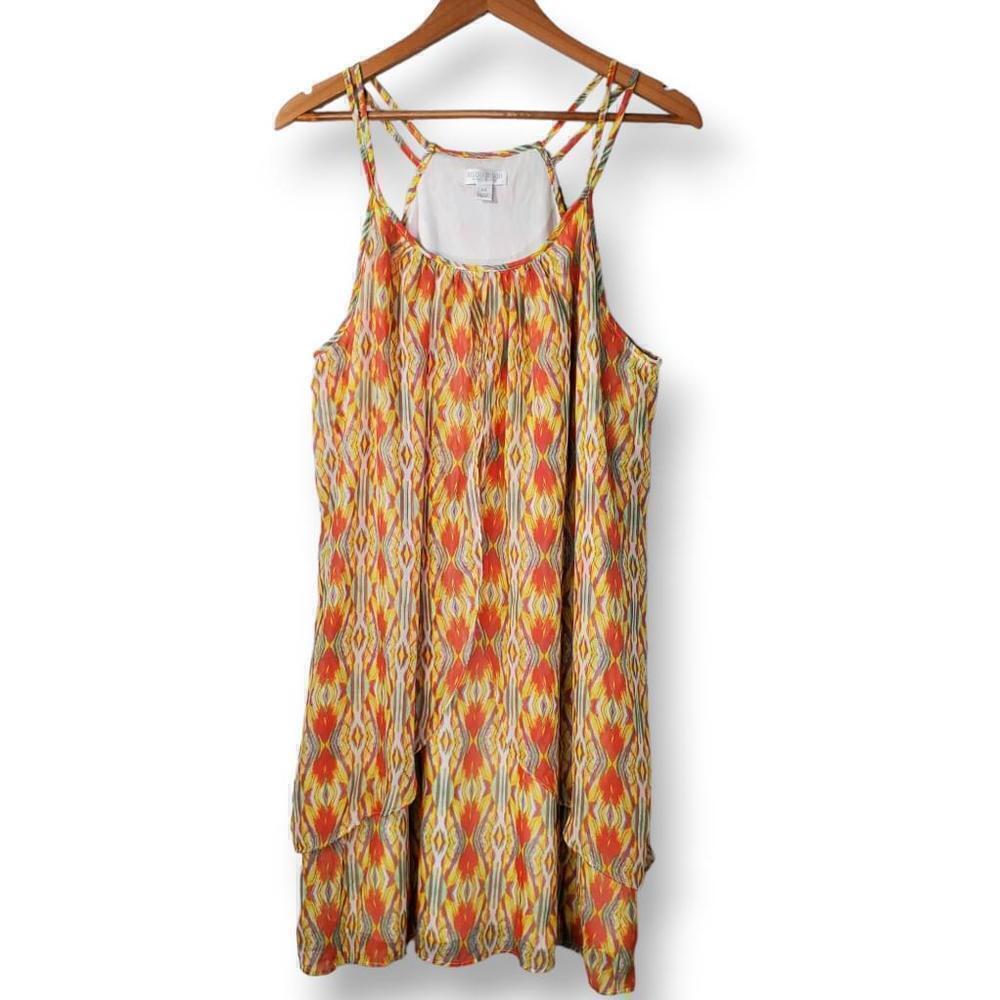 Bisou Bisou Michele Bohbot Multicolor Sleeveless Layered Sheath Dress Size 14